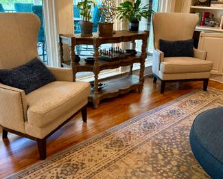 Great pair of wingback chairs not signed