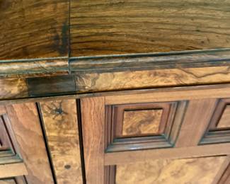 Beautiful antique walnut bookcase--very rare, extremely unusual. At first glance it is so practical it looks like a repro., it is original 19th century elegance.