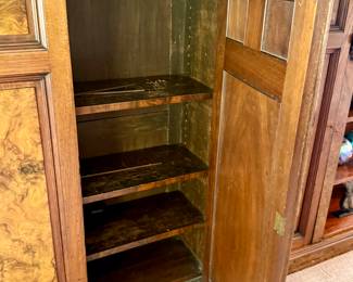 Beautiful antique walnut bookcase--very rare, extremely unusual. At first glance it is so practical it looks like a repro., it is original 19th century elegance.