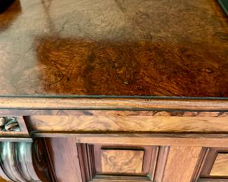Beautiful antique walnut bookcase--very rare, extremely unusual. At first glance it is so practical it looks like a repro., it is original 19th century elegance.