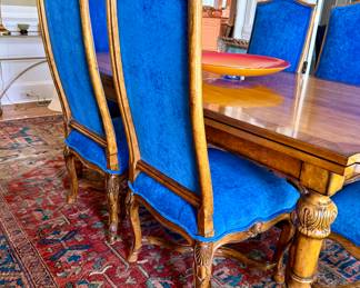Fantastic semi-antique carpet, vintage diningnroom furniture There are 10 TEN dining chairs, two are not pictured. All is in very nice condition