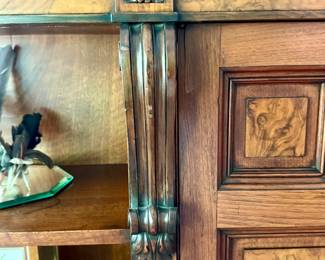 Beautiful antique walnut bookcase--very rare, extremely unusual. At first glance it is so practical it looks like a repro., it is original 19th century elegance.