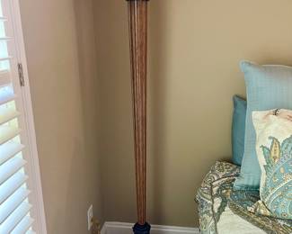 Alabaster style torchiere floor lamp with marble base
