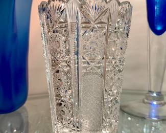 Cut crystal vase