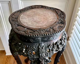 Chinese soapstone insert antique stand