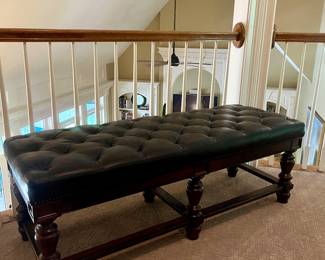 Quilted leather bench