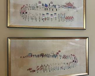Vintage mid-century Asian artwork