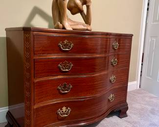 Bow front four drawer chest mahogany