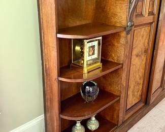 Beautiful antique walnut bookcase--very rare, extremely unusual. At first glance it is so practical it looks like a repro., it is original 19th century elegance.