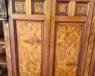 Beautiful antique walnut bookcase--very rare, extremely unusual. At first glance it is so practical it looks like a repro., it is original 19th century elegance.