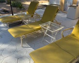Set of 3 CB2 patio lounge chairs