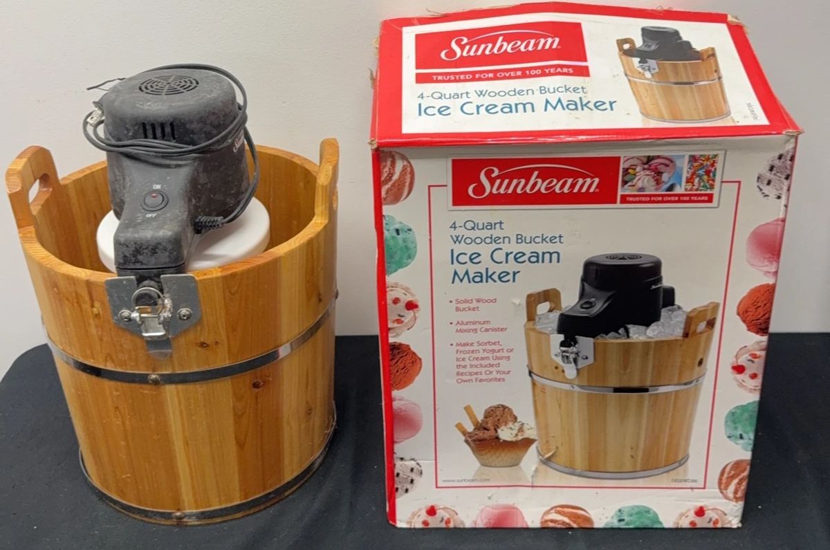 sunbeam wooden ice cream maker
