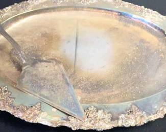 Silver Plated Tray Cake Server