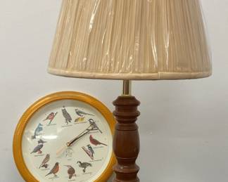 Table Lamp Bird Watcher Clock