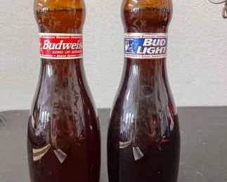 Vintage Budweiser And Bud Light Bowling Pin Bottles