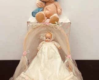 Porcelain Musical Baby With Hugfun Friend