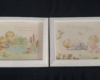 Vintage Childrens Bible Verses Framed