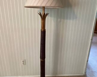 52 PalmRegencyStyleBambooMetalFloorLamp