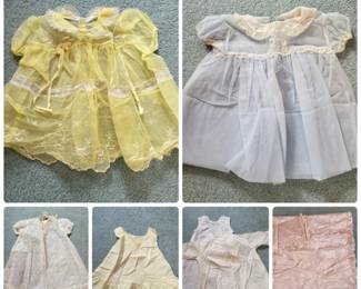 77 VintageHeirloomBabyDressesSatinCribBlanketSet