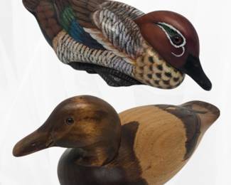 110 HandCarvedWoodDuckDecoysbyArtistJohnBrown