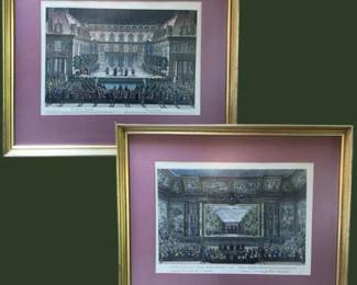 90 Two17thCHandColoredFrenchTheatricalEngravings