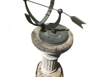 5 ArmillaryIronSundialMountedonConcretePedestal