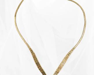1 Vintage14KGoldTriColorChevronNecklace