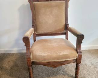 36 EastlakeAntiqueCarvedWoodenArmchair