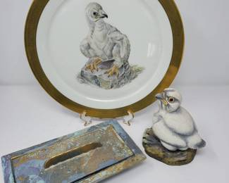 149 BoehmPorcelainBirdThemedCollectiblesTrinketTrayCoins