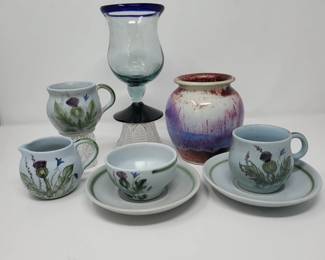 191 BuchanThistleStonewareArtisanGlassBruningPottery