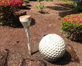 57 LargerThanLifeCeramicGolfBallandMetalGolfTee