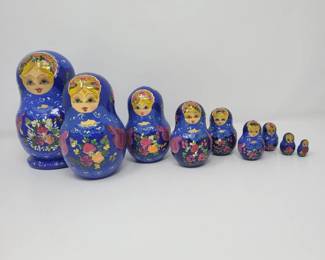 78 SignedMatryoshkaHandpaintedNestingDolls