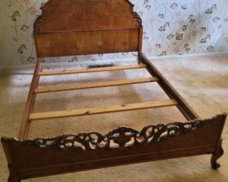 61 FullSizePlaneTreeTigerMapleBedHeadboardFootboard