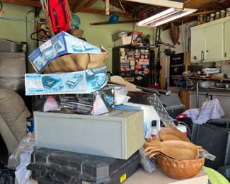 some items may have been removed by homeowner, not everything seen in pic is how things will look on sale dates. We have organized and made it much "safer" to shop!