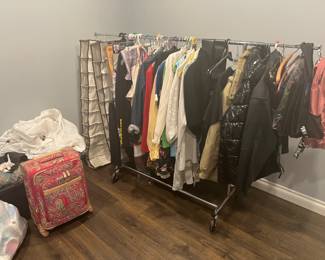 lots of clothing in back room, and crazy costumes...