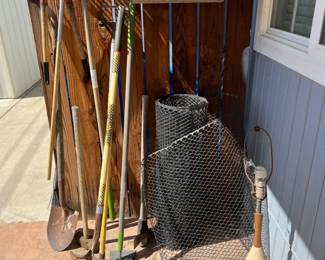 Misc. gardening tools (also a lawn mower in garage).