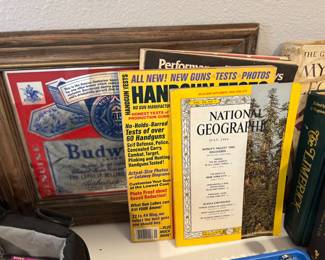vintage BUDWIESER BEER sign & vintage mags...