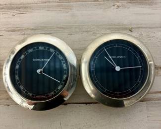 Lot of 2 Georg Jensen Barometer Display and Venus Clock Andreas Mikkelsen Design Made In Denmark