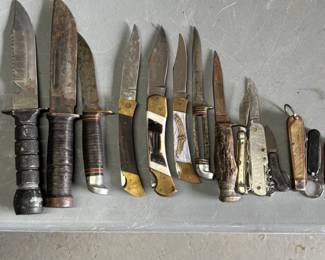 Lot of Vintage Knives Various Sizes Knife Sheaths Are Included