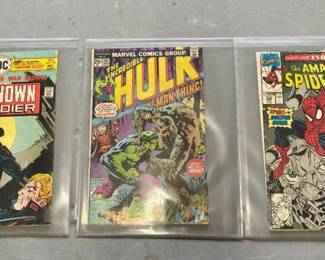 Vintage Hulk, Spider-Man, Unknown Soldier Comic Books 1970s-1990s