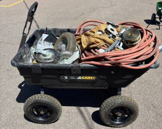 Gorilla Carts Heavy Duty Poly Yard Dump Cart Utility Wagon 1500 Pound Capacity 16” Tires All Contents In Cart Included