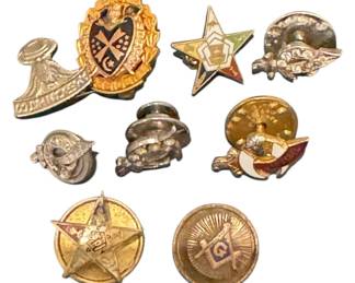 Collection of Vintage Masonic Pins Badges
