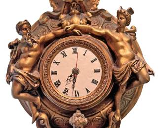 Gold Art Deco Toscano Italy Wall Clock