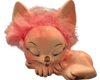 MCM Anthropomorphic Pink Porcelain Cat
