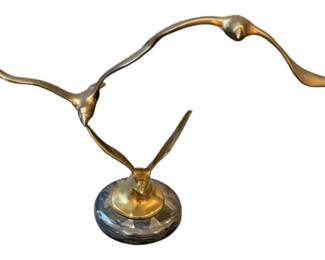 Brass and Marble Bird Figurine