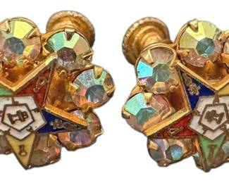 Vintage Masonic Star Screw Back Earrings