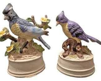 2 Bluebird Ceramic Music Boxes