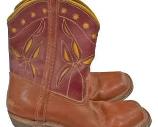 Vintage Toddler Bronco Leather Cowboy Boots