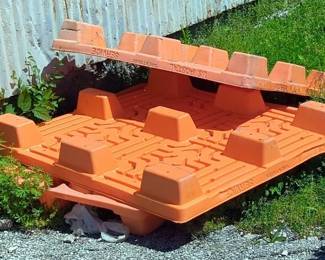 Polyvinyl Pallets, Qty 3 and Large Black Polyvinyl Pipe