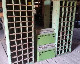 Vintage Metal Postal Sorting Cabinets